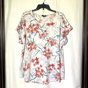 A.U.W. White Floral Top